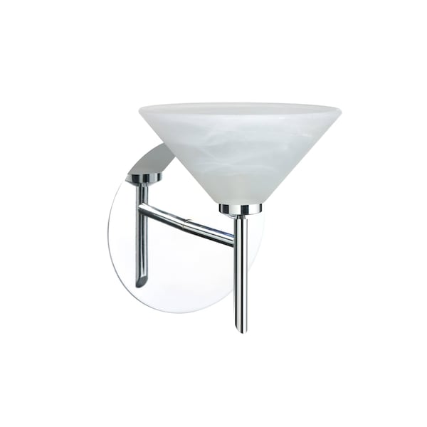 Besa Lighting Kona Mini Sconce, Marble, Chrome Finish, 1x40W Halogen 1SW-117652-CR - main